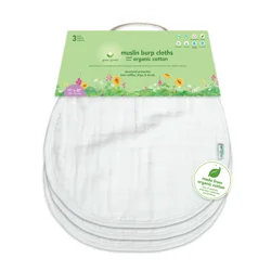 Green Sprouts Organic Cotton Muslin Burp Cloths - White