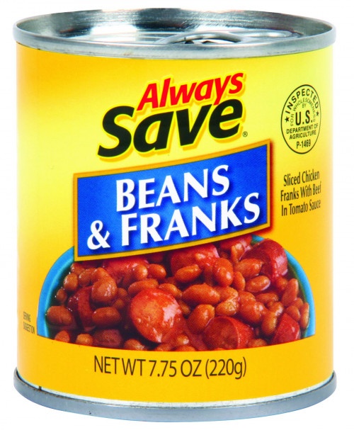 slide 1 of 1, Always Save Beans&Franks, 7.75 oz