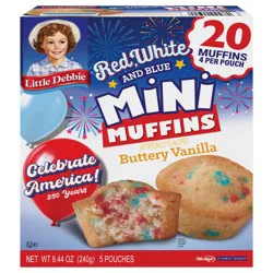 Snack Cakes, Little Debbie Family Pack Mini Muffins (Red, White and Blue)