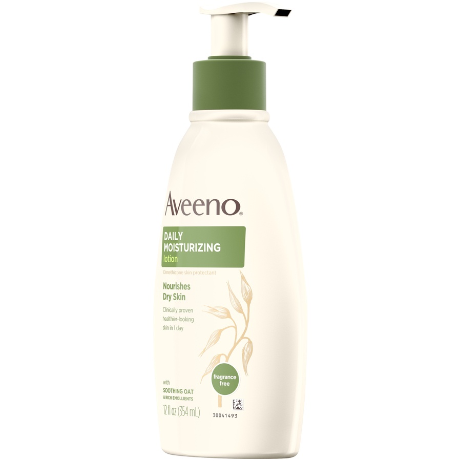 slide 4 of 6, Aveeno Daily Moisturizing Lotion For Dry Skin with Soothing Oats and Rich Emollients, Fragrance Free - 12 fl oz, 12 fl oz