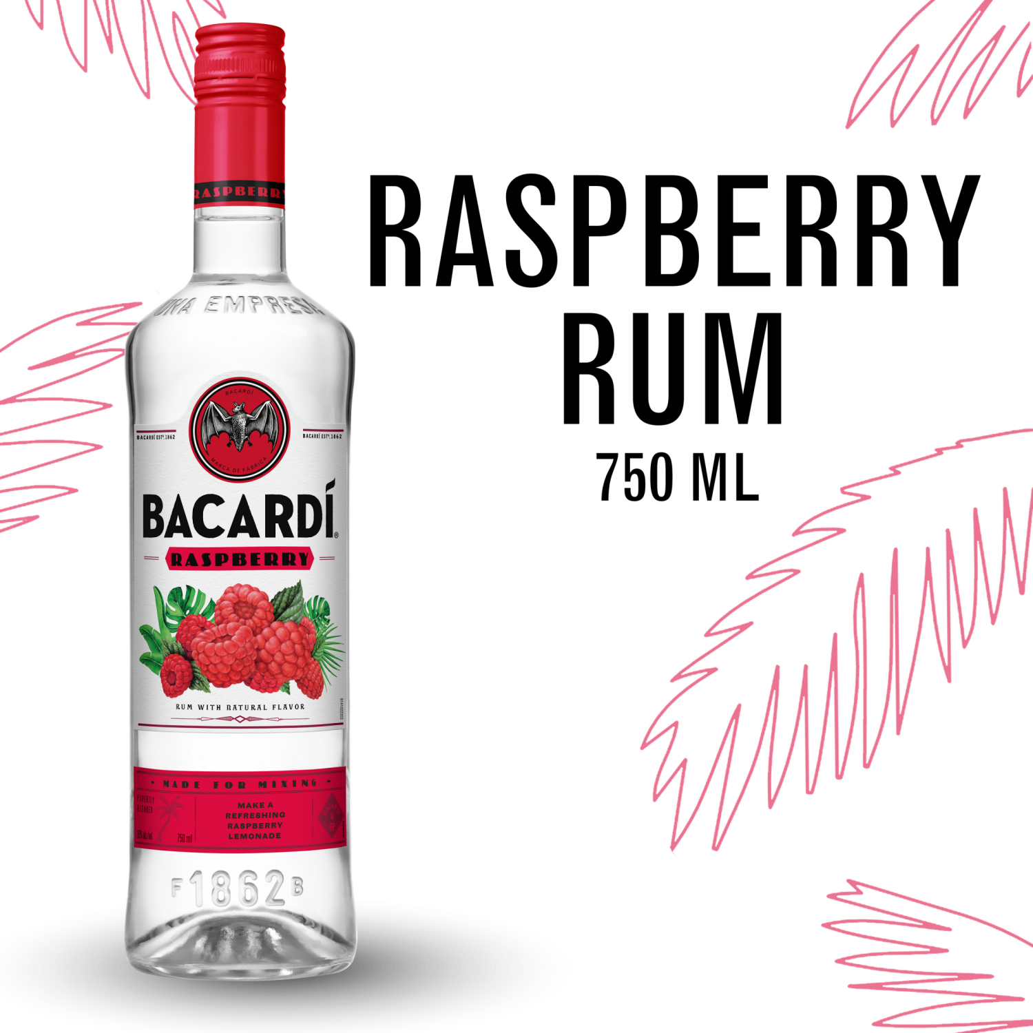 slide 1 of 7, Bacardi U.S.A., Inc. Bacardi Raspberry Rum, 750 ml