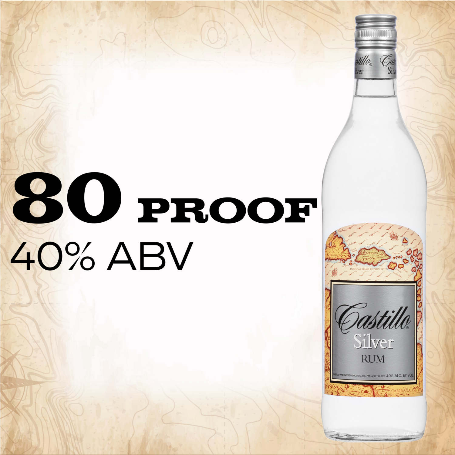 slide 4 of 5, Castillo Silver Rum, 750 ml