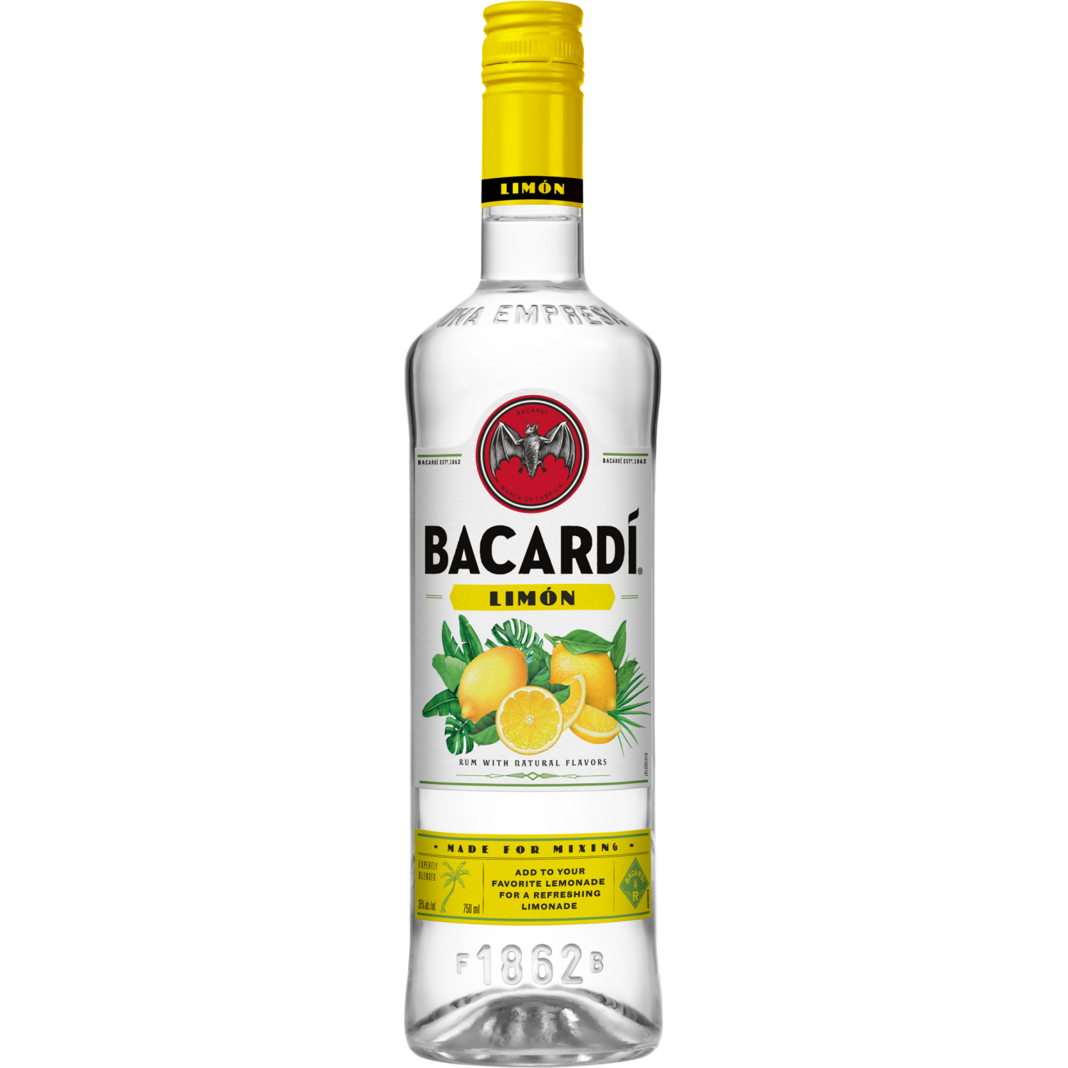 slide 3 of 5, Bacardí Bacardi Limon Rum, Gluten Free 35% 75Cl/750Ml, 750 ml