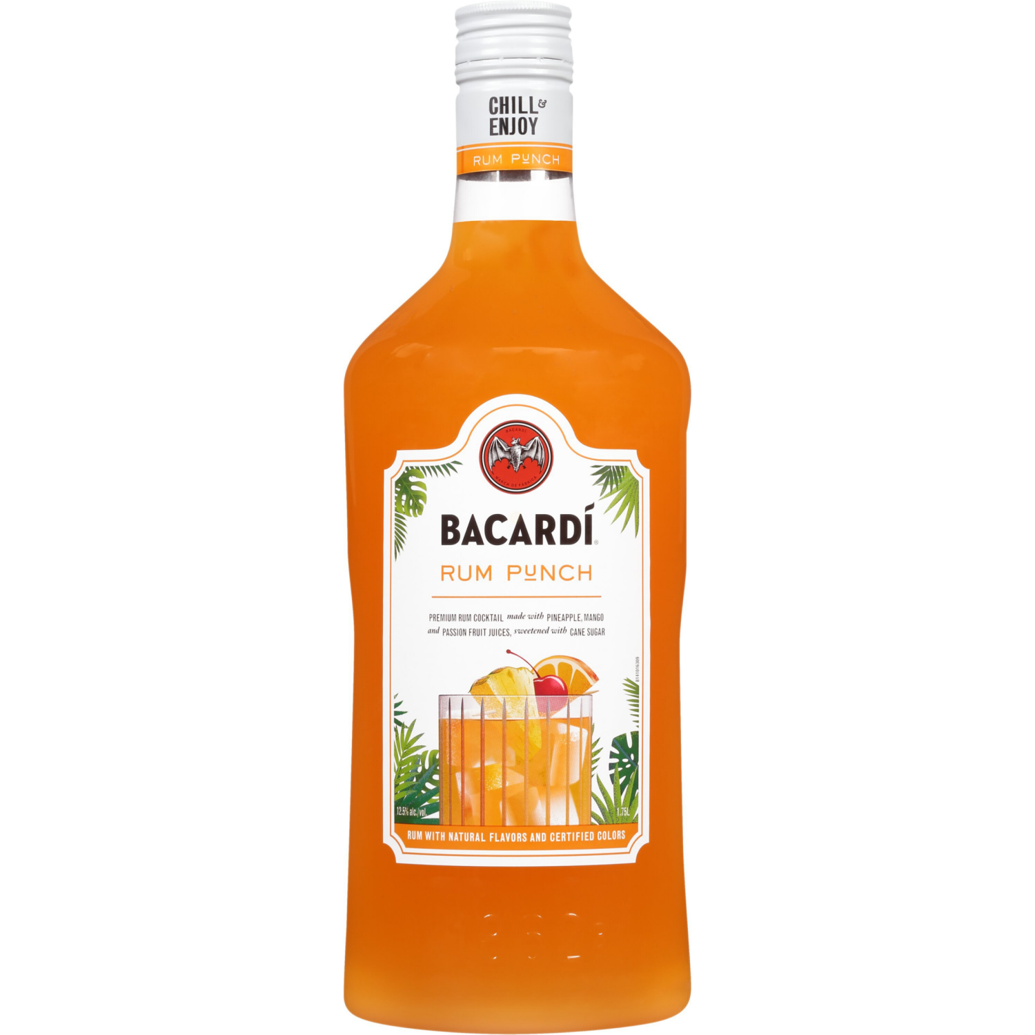 slide 4 of 5, Bacardí Bacardi Rum Punch Ready To Serve Premium Rum Cocktail, Gluten Free 12.5% 175Cl/1.75L, 1.75 liter