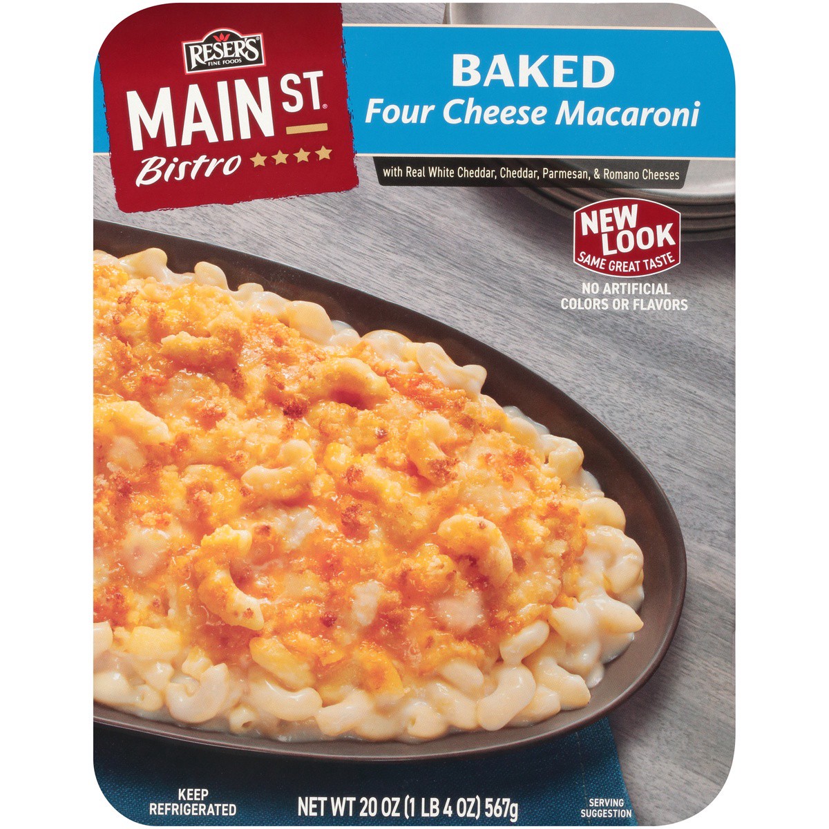 slide 2 of 7, Reser's Main St Bistro Baked Macaroni, Four Cheese, 20 oz