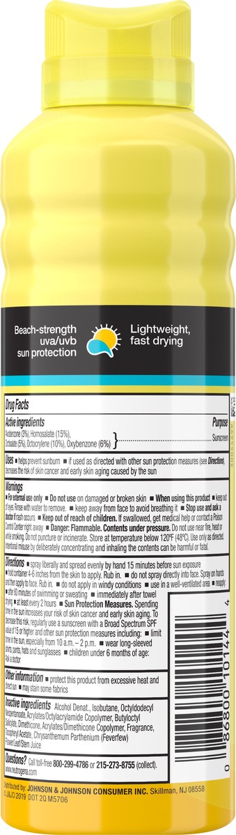 slide 4 of 7, Neutrogena Beach Defense Spray Sunscreen with Broad Spectrum UVA/UVB SPF 100, Fast Absorbing Sunscreen Spray, Water-Resistant and Oil-Free Sun Protection, SPF 100, 6.5 oz, 6.5 oz