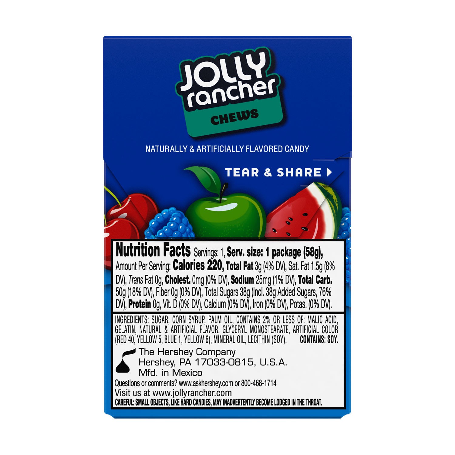 slide 2 of 4, Jolly Rancher Chews Assorted Fruit Flavored Candy Box, 2.06 oz, 2.06 oz