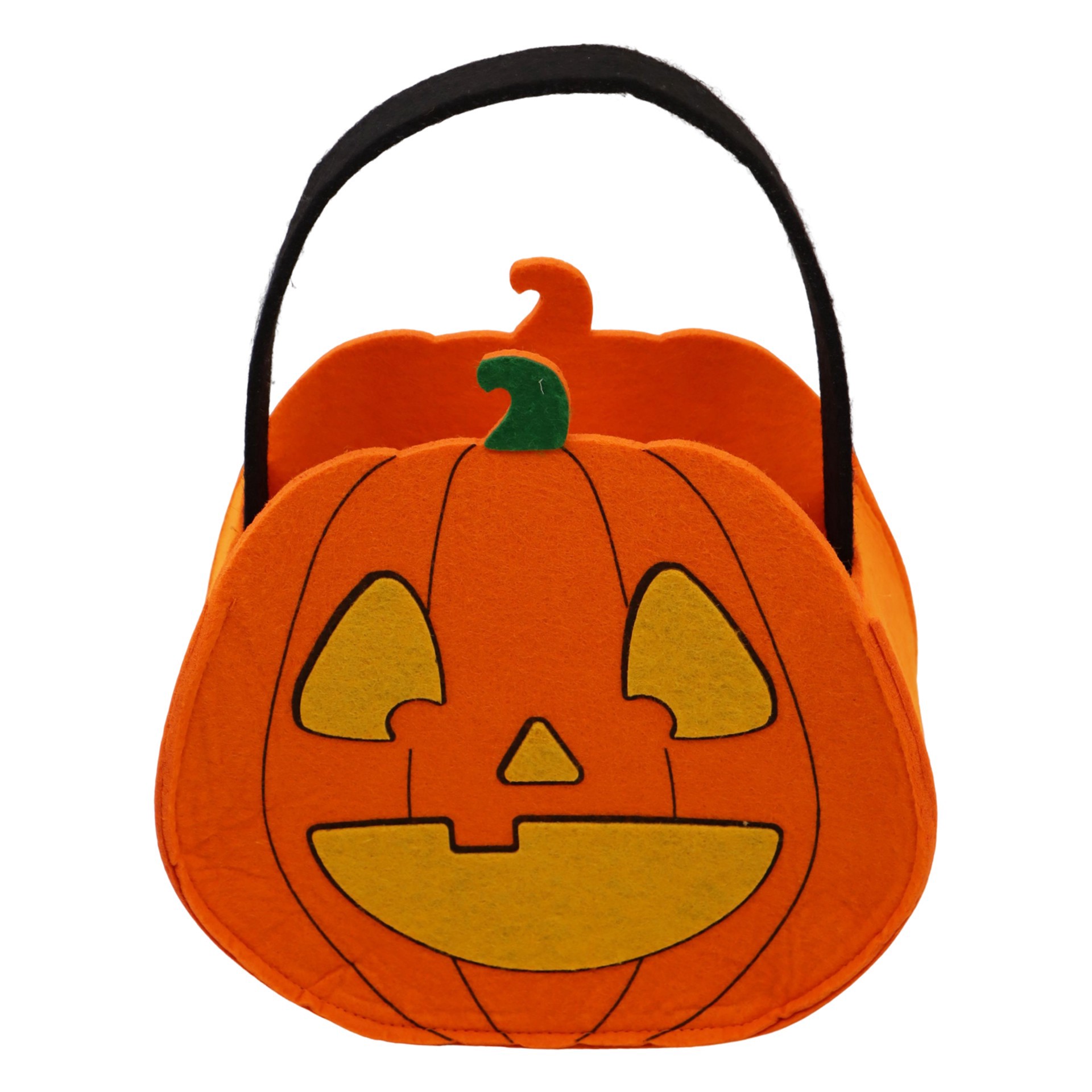 slide 2 of 3, 7.75" Jack-O'-Lantern Felt Basket By Creatology, 7.75 in