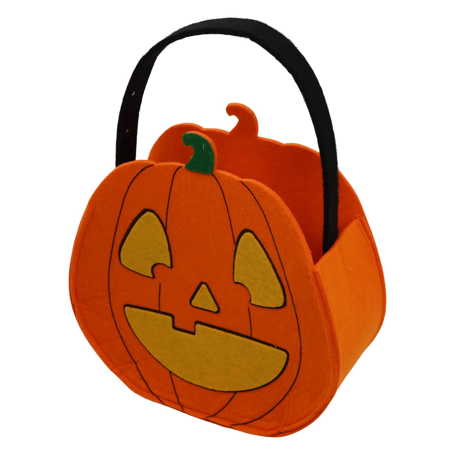 slide 3 of 3, 7.75" Jack-O'-Lantern Felt Basket By Creatology, 7.75 in
