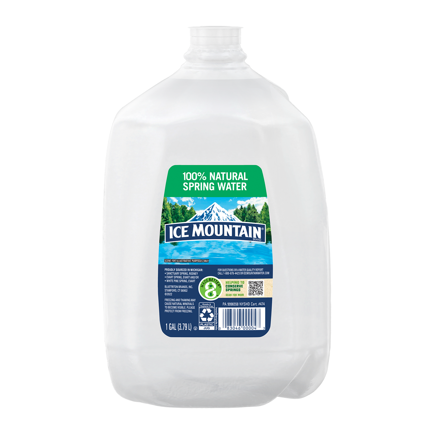 slide 1 of 9, ICE MOUNTAIN Brand 100% Natural Spring Water, 1-gallon plastic jug - 1 g, 1 g