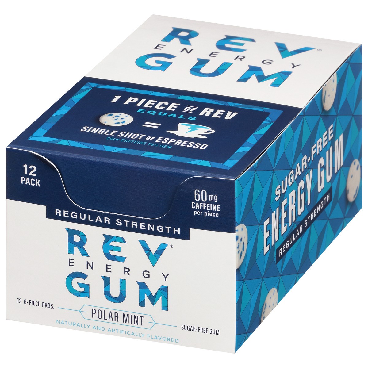 slide 6 of 12, Rev Sugar Free Polar Mint Energy Gum 6 Each, 6 ct