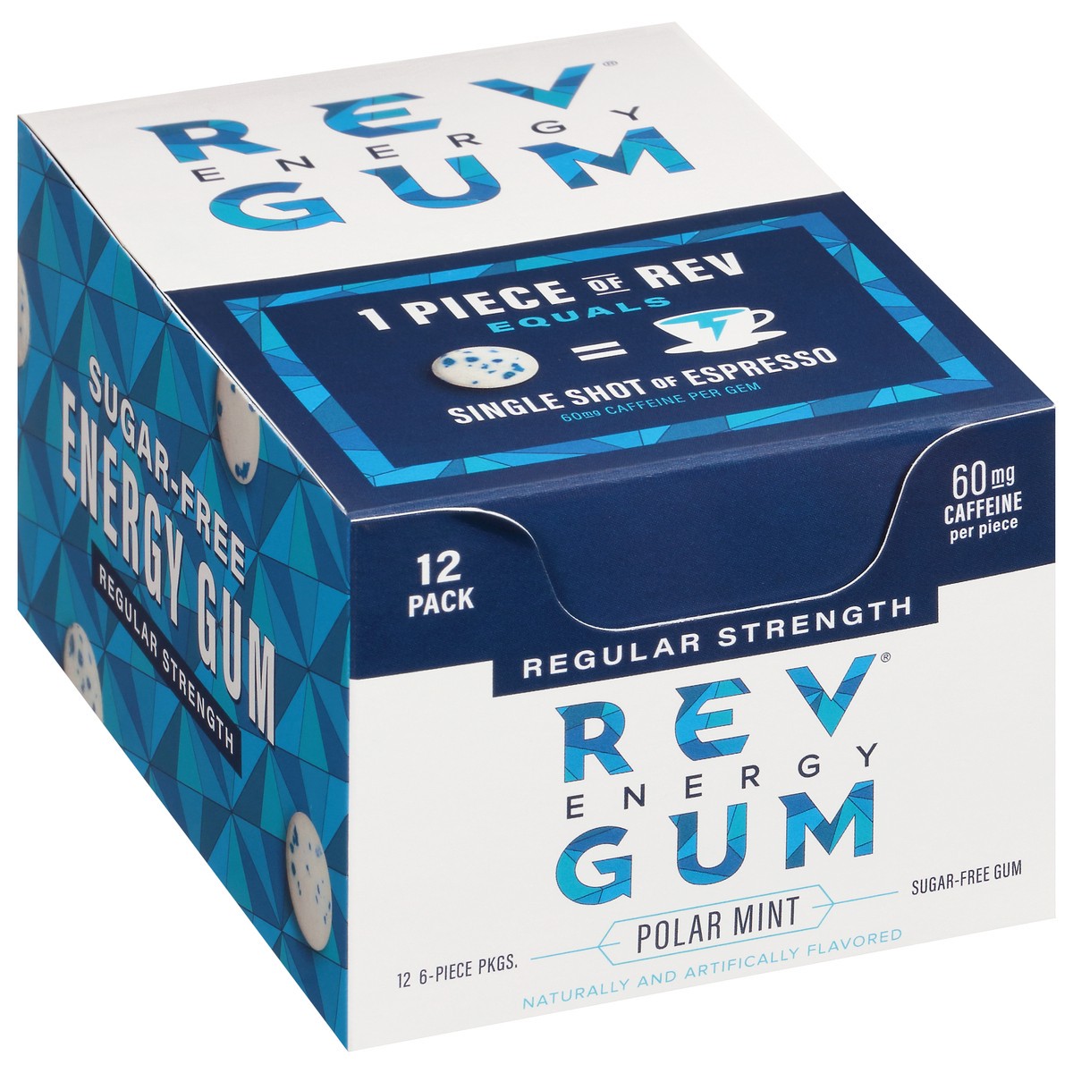 slide 4 of 12, Rev Sugar Free Polar Mint Energy Gum 6 Each, 6 ct