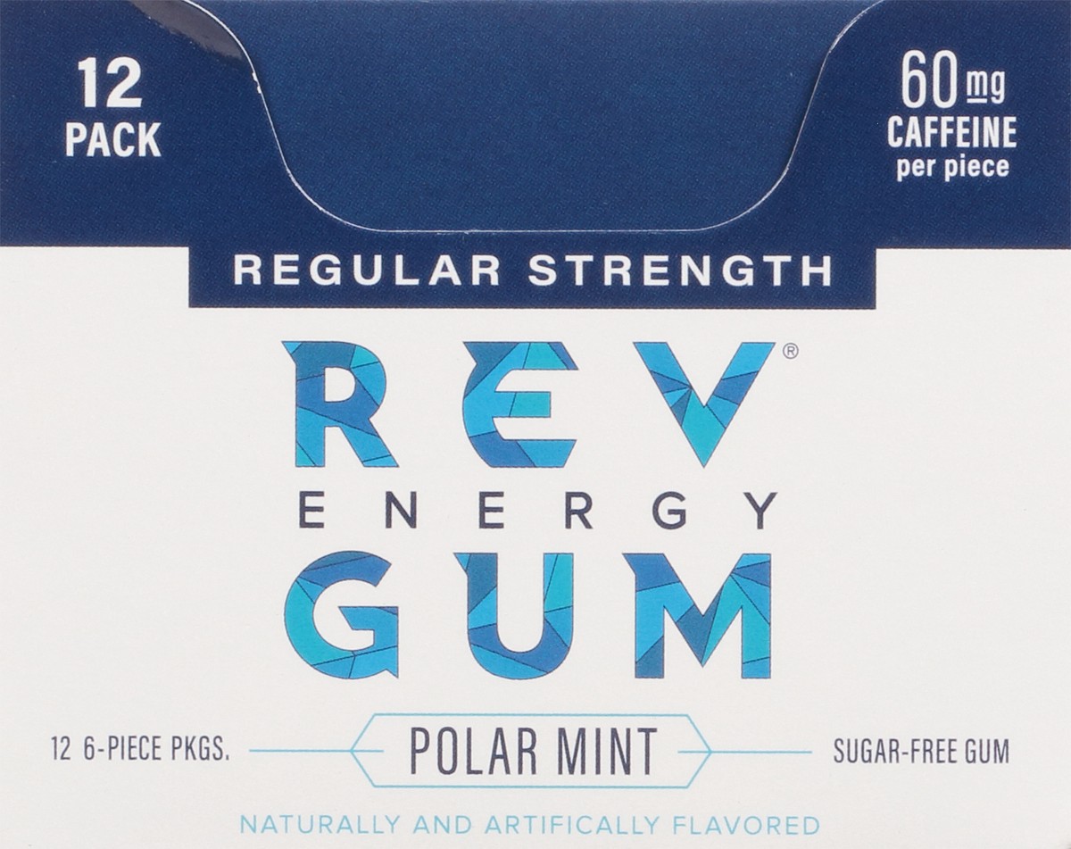 slide 1 of 12, Rev Sugar Free Polar Mint Energy Gum 6 Each, 6 ct