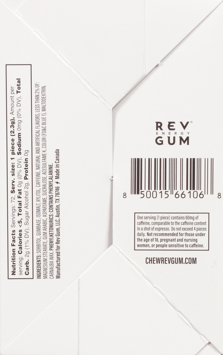 slide 5 of 12, Rev Sugar Free Polar Mint Energy Gum 6 Each, 6 ct