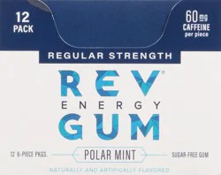 Rev Sugar Free Polar Mint Energy Gum 6 Each