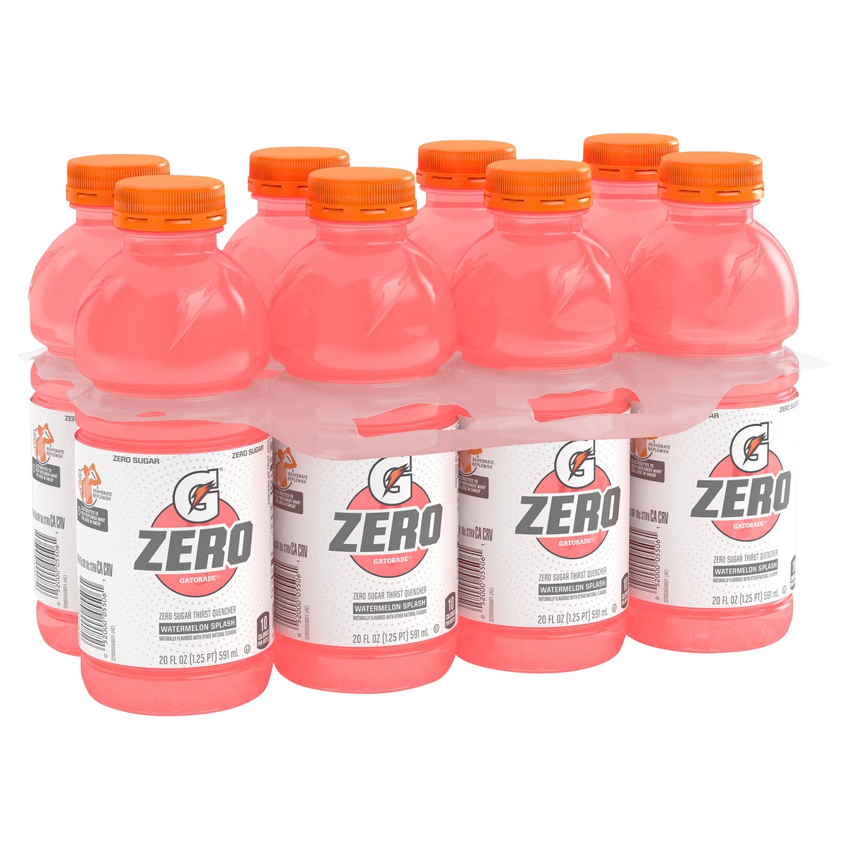 slide 8 of 8, Gatorade Zero Zero Sugar Thirst Quencher Watermelon Splash 20 Fl Oz, 8 Count, 8 ct