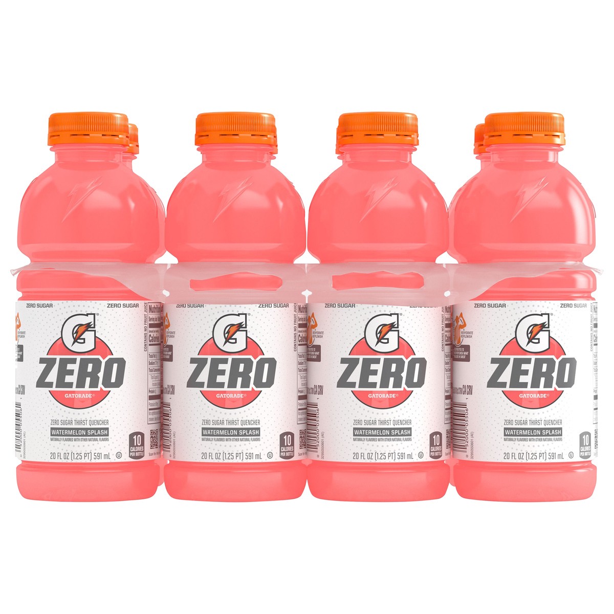 slide 1 of 8, Gatorade Zero Zero Sugar Thirst Quencher Watermelon Splash 20 Fl Oz, 8 Count, 8 ct