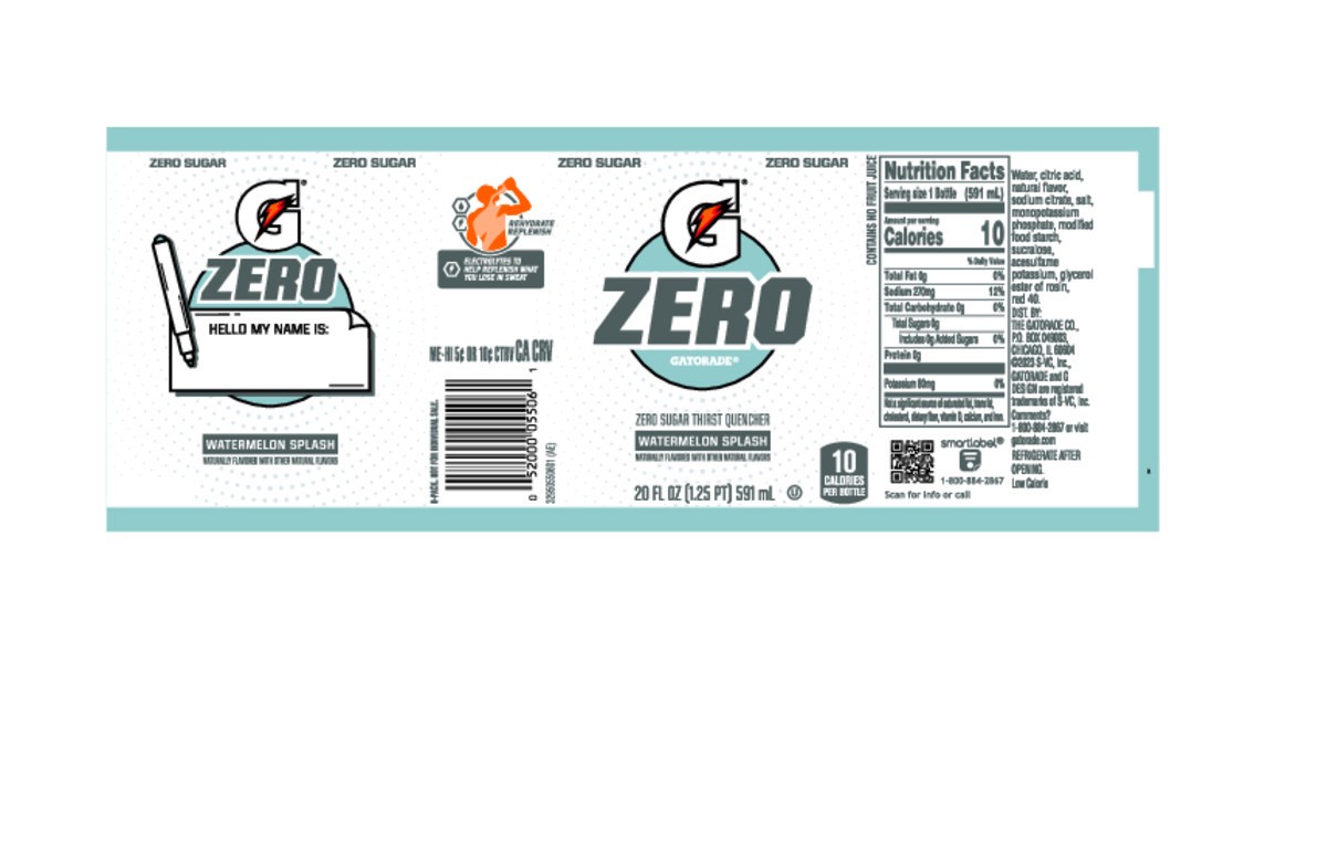 slide 7 of 8, Gatorade Zero Zero Sugar Thirst Quencher Watermelon Splash 20 Fl Oz, 8 Count, 8 ct