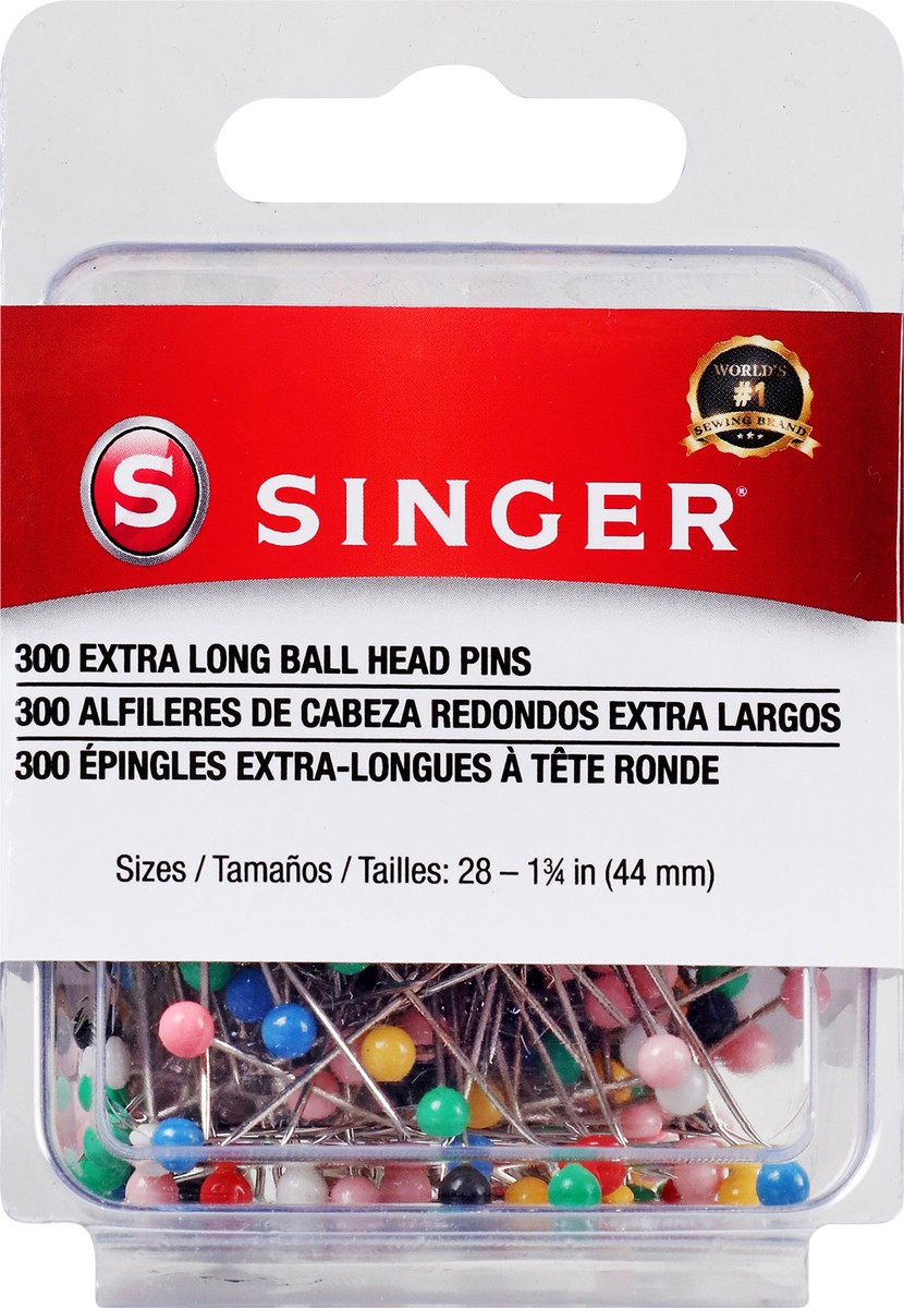 slide 2 of 2, SINGER Extra Long Ball Head Pins, Size 28, 300 Count, 300 ct