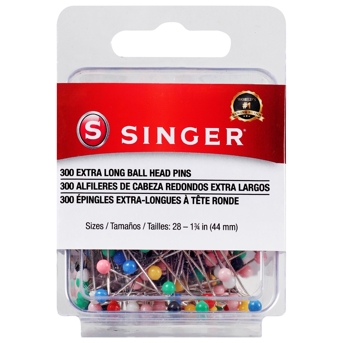 slide 1 of 2, SINGER Extra Long Ball Head Pins, Size 28, 300 Count, 300 ct