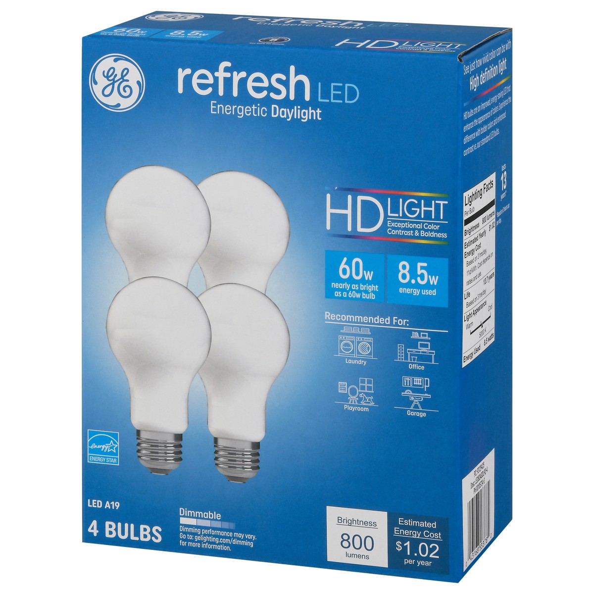 slide 3 of 9, GE Refresh 8.5 Watts HD Light LED Light Bulbs 4 ea, 4 ct