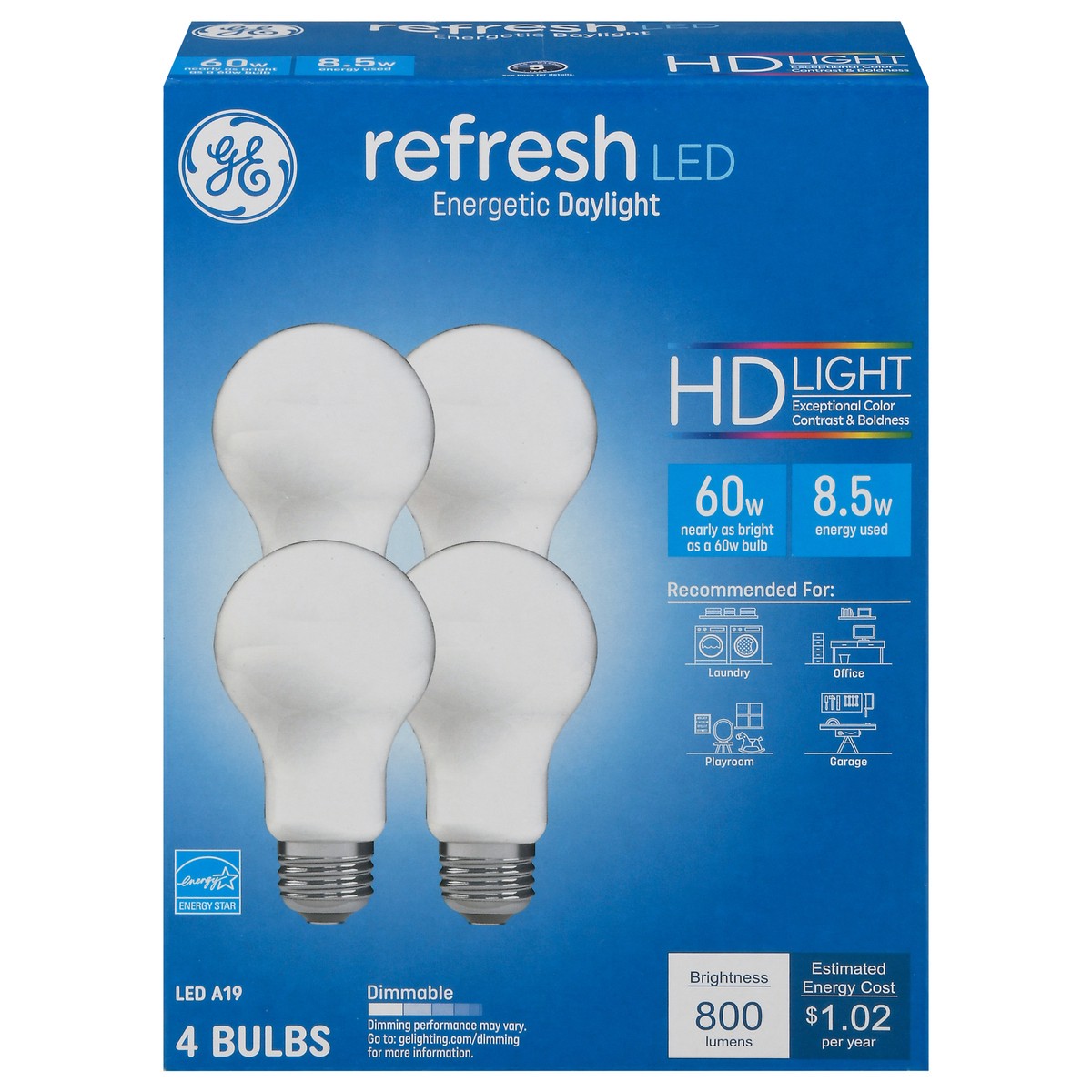 slide 1 of 9, GE Refresh 8.5 Watts HD Light LED Light Bulbs 4 ea, 4 ct
