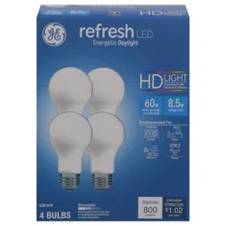 GE Dimmable 8.5 Watts A19 Refresh LED Bulbs 4 ea