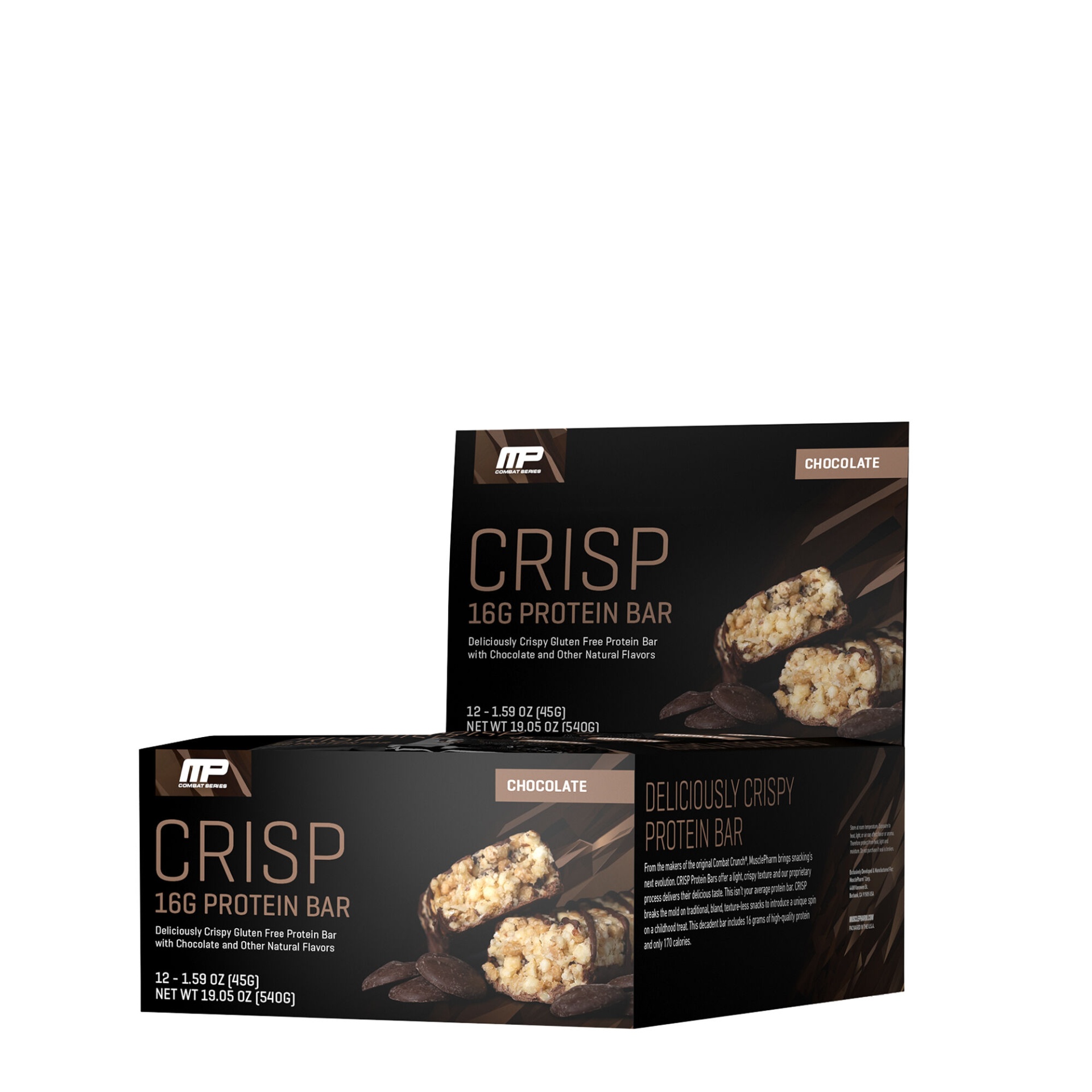 slide 1 of 1, MusclePharm Crisp Protein Bar - Chocolate, 12 ct