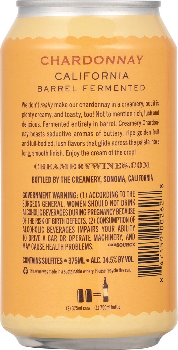 slide 4 of 9, Creamery Wine Chardonnay Can, 375 ml