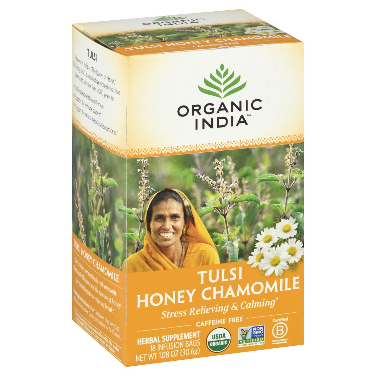 slide 5 of 9, Organic India Tulsi Tea Honey Chamomile - 18 ct, 18 ct