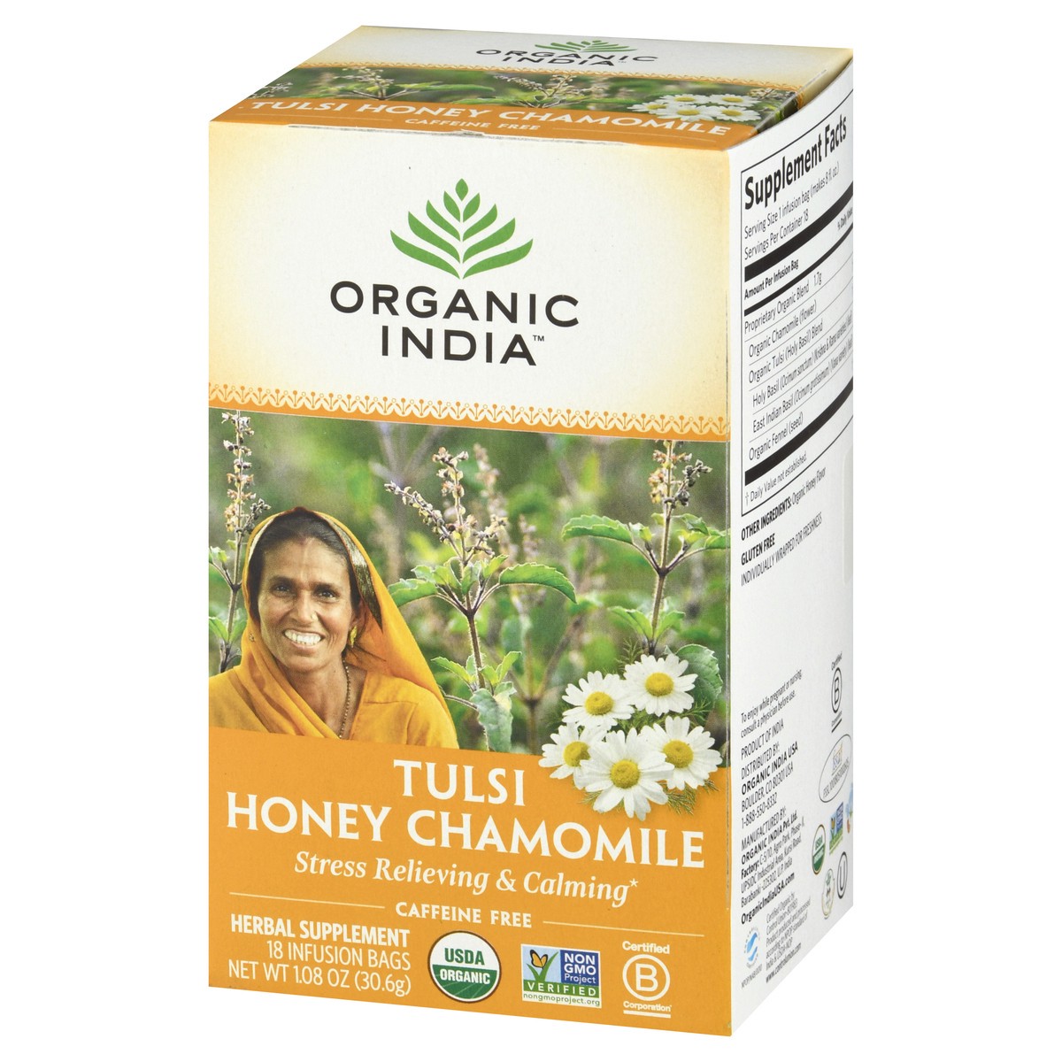 slide 8 of 9, Organic India Tulsi Tea Honey Chamomile - 18 ct, 18 ct