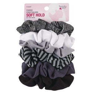 slide 1 of 1, Beauty 360 Soft Hold Fabric Ponytailers, 6 ct