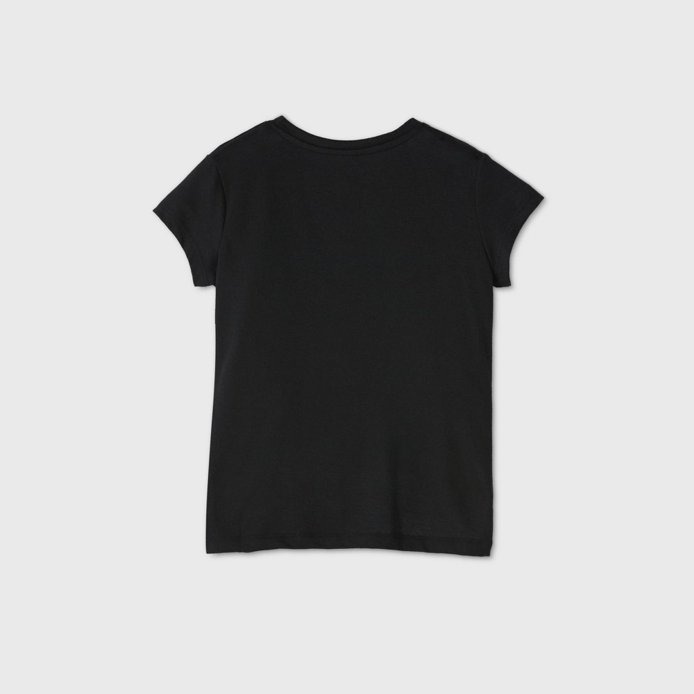 slide 2 of 2, DC Comics Girls' Wonder Woman Logo Short Sleeve Graphic T-Shirt - Black XL, 1 ct