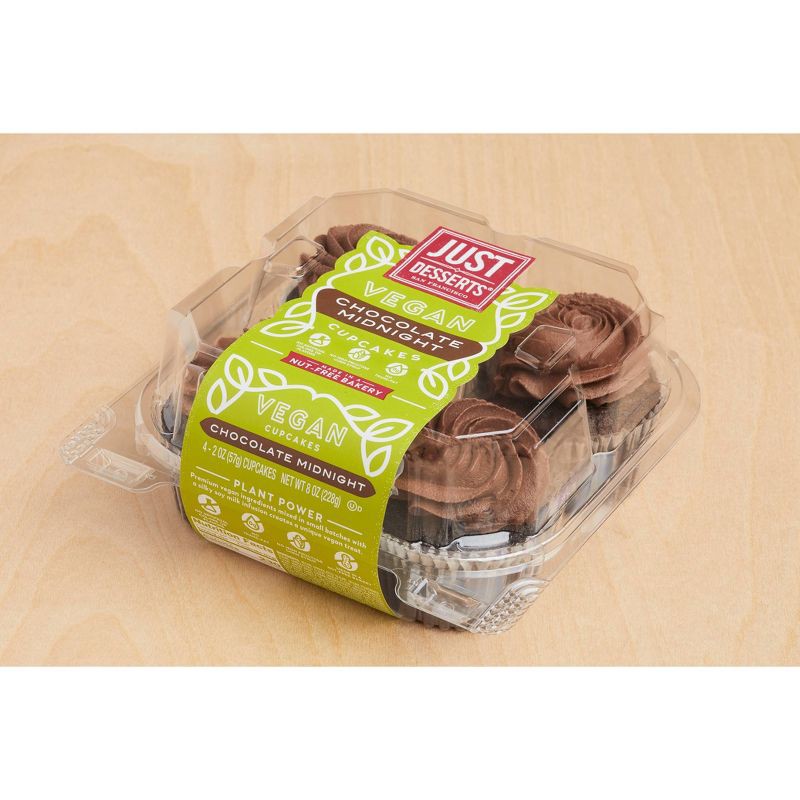 slide 1 of 7, Just Desserts Vegan Chocolate Cupcake - 4ct, 4 ct