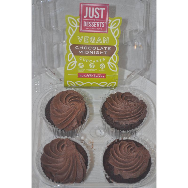 slide 4 of 7, Just Desserts Vegan Chocolate Cupcake - 4ct, 4 ct