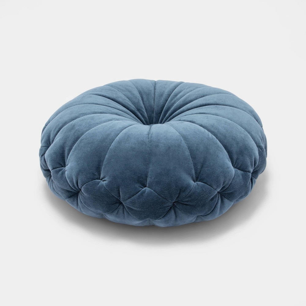 Canvas Round Floor Pillow - Blue House Joys