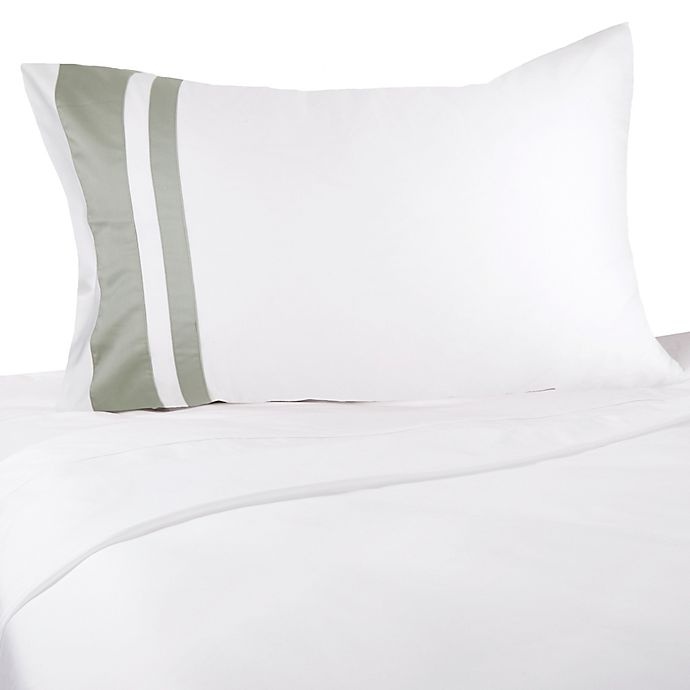 slide 1 of 1, Frette At Home Brenta 280-Thread-Count King Pillowcase - Ivory/Sage, 1 ct