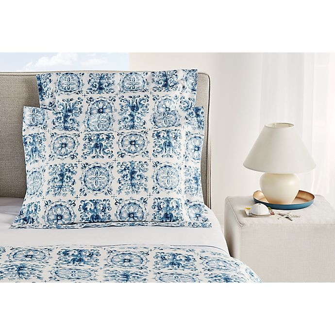 slide 2 of 3, Frette At Home Azulejo Standard Pillow Sham - Blue, 1 ct