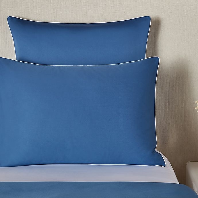 slide 2 of 3, Frette At Home Post Modern Standard Pillow Sham - Blue/White, 1 ct