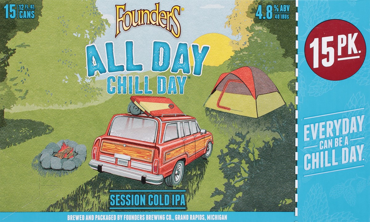 slide 5 of 9, Founders Brewing Co. All Day Haze, Hazy IPA, 15 pack, 12 fl oz Cans, 4.9% ABV, 15 ct