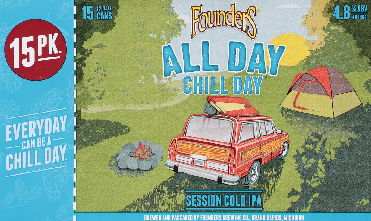 slide 6 of 9, Founders Brewing Co. All Day Haze, Hazy IPA, 15 pack, 12 fl oz Cans, 4.9% ABV, 15 ct