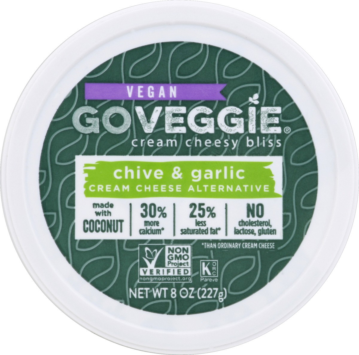 slide 3 of 3, GO VEGGIE Chive & GarlIce Cream Cheese Alternative, 8 oz