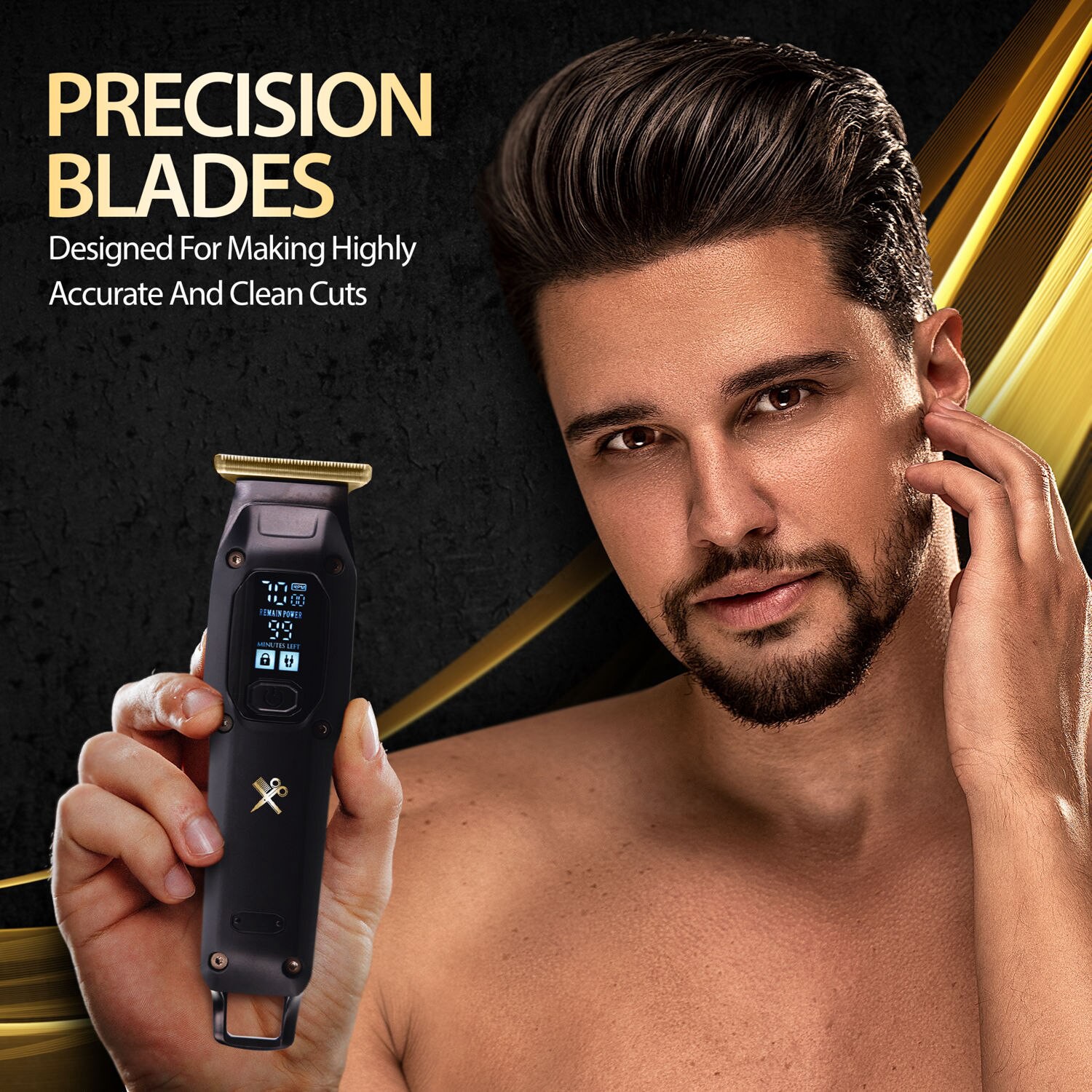 slide 4 of 6, CUTTING EDGE Lcd Rechargeable T-Blade With Turbo Boost Speed, 1 ct