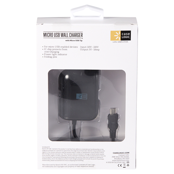 slide 10 of 29, Case Logic Micro USB Mobile Phone Travel Charger, 1 ct