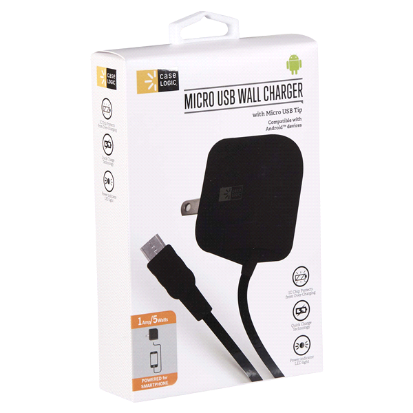 slide 20 of 29, Case Logic Micro USB Mobile Phone Travel Charger, 1 ct