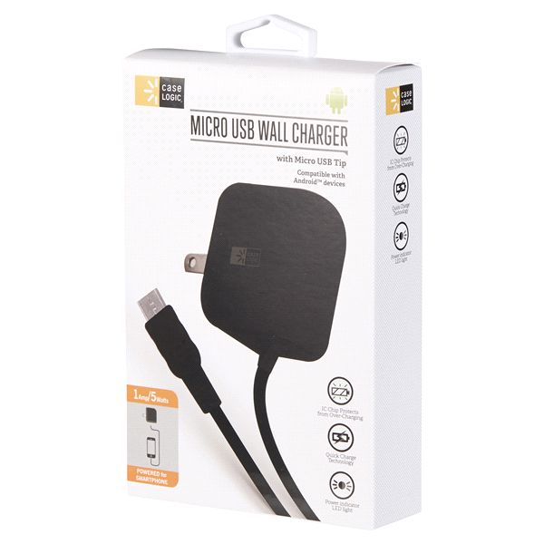 slide 9 of 29, Case Logic Micro USB Mobile Phone Travel Charger, 1 ct