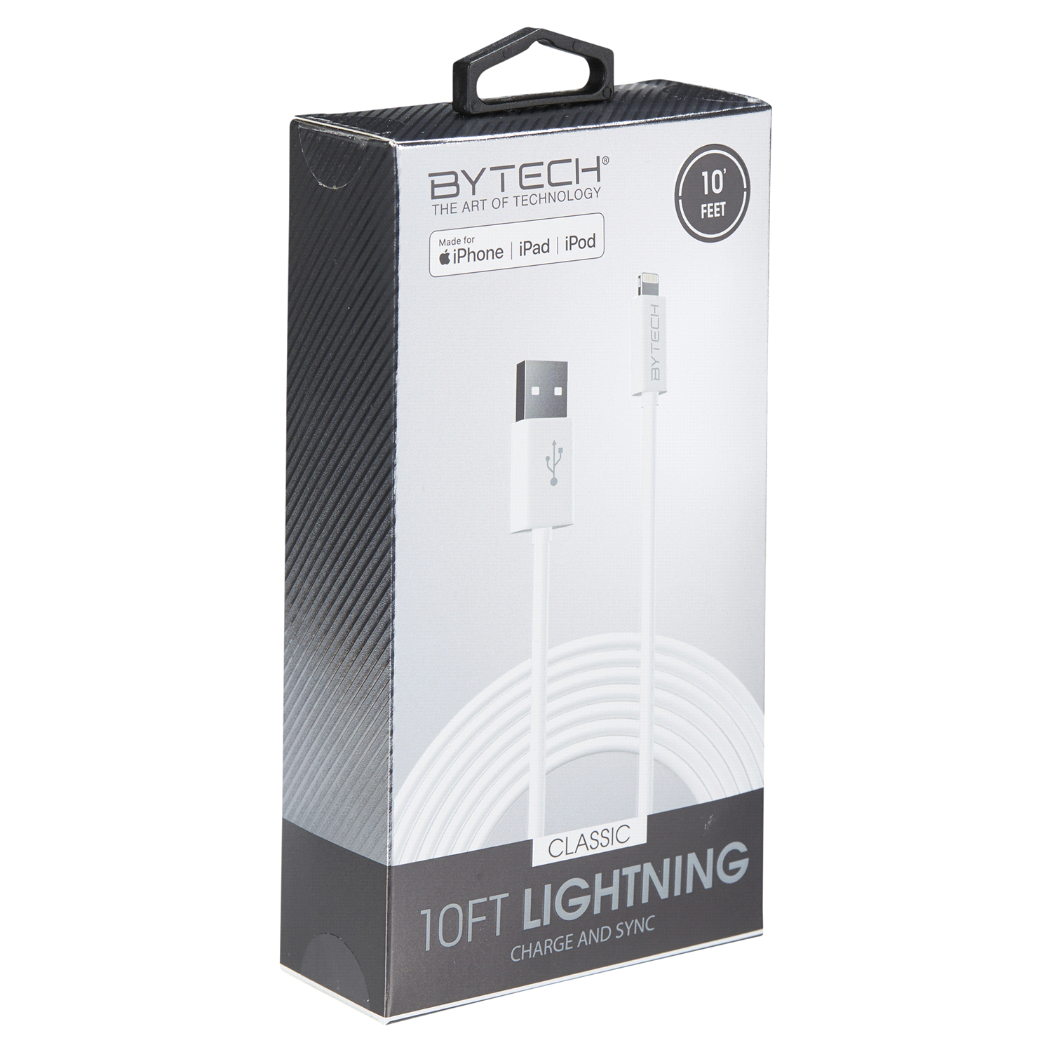 slide 4 of 5, Bytech 10 Feet Lightning Classic Charge and Sync Cable 1 ea, 1 ct