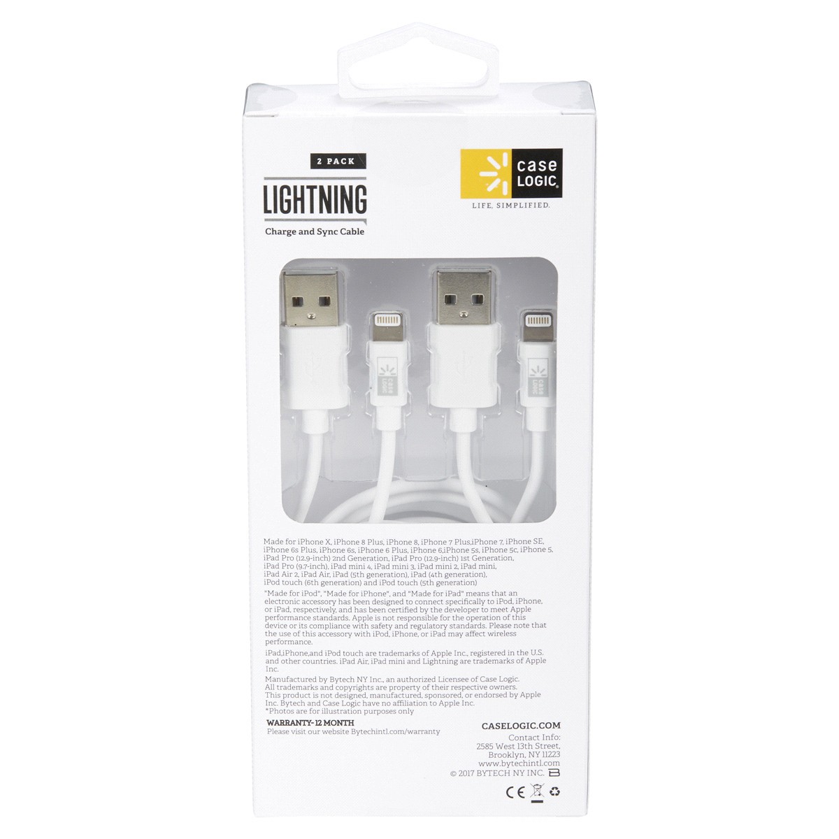 slide 4 of 29, Case Logic 3.5' MFI Lightening Cables- White, 2 ct