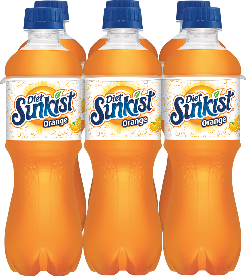 slide 1 of 3, Diet Sunkist Orange Soda Bottles, 6 ct; 1/2 liter