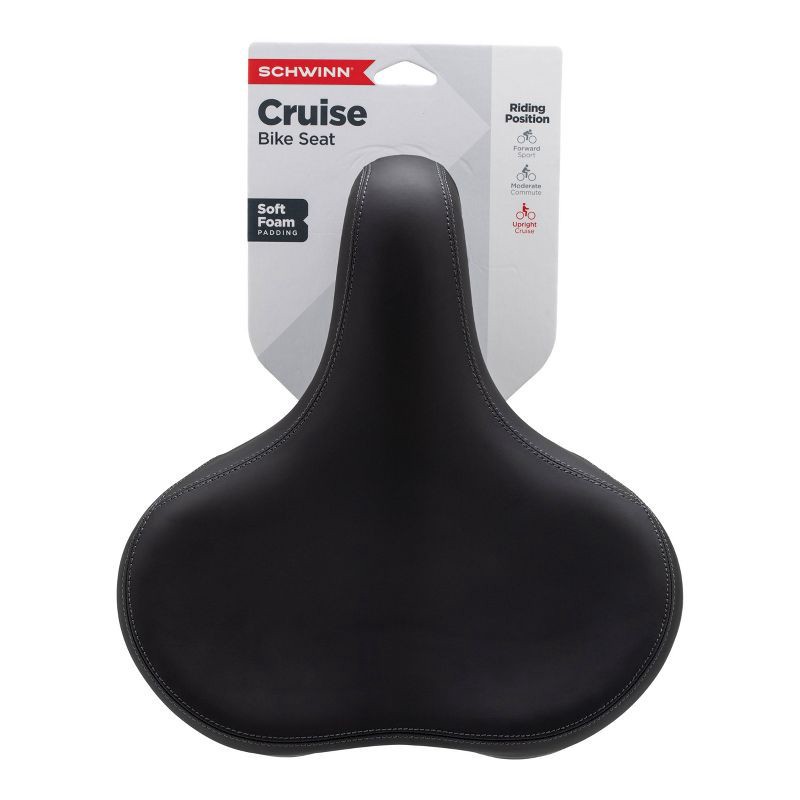 slide 4 of 5, Schwinn Cruise Bike Saddle - Black, 1 ct
